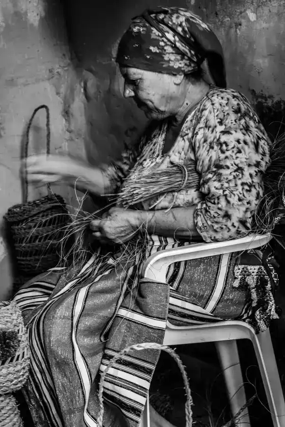 Vannerie en alfa en Tunisie